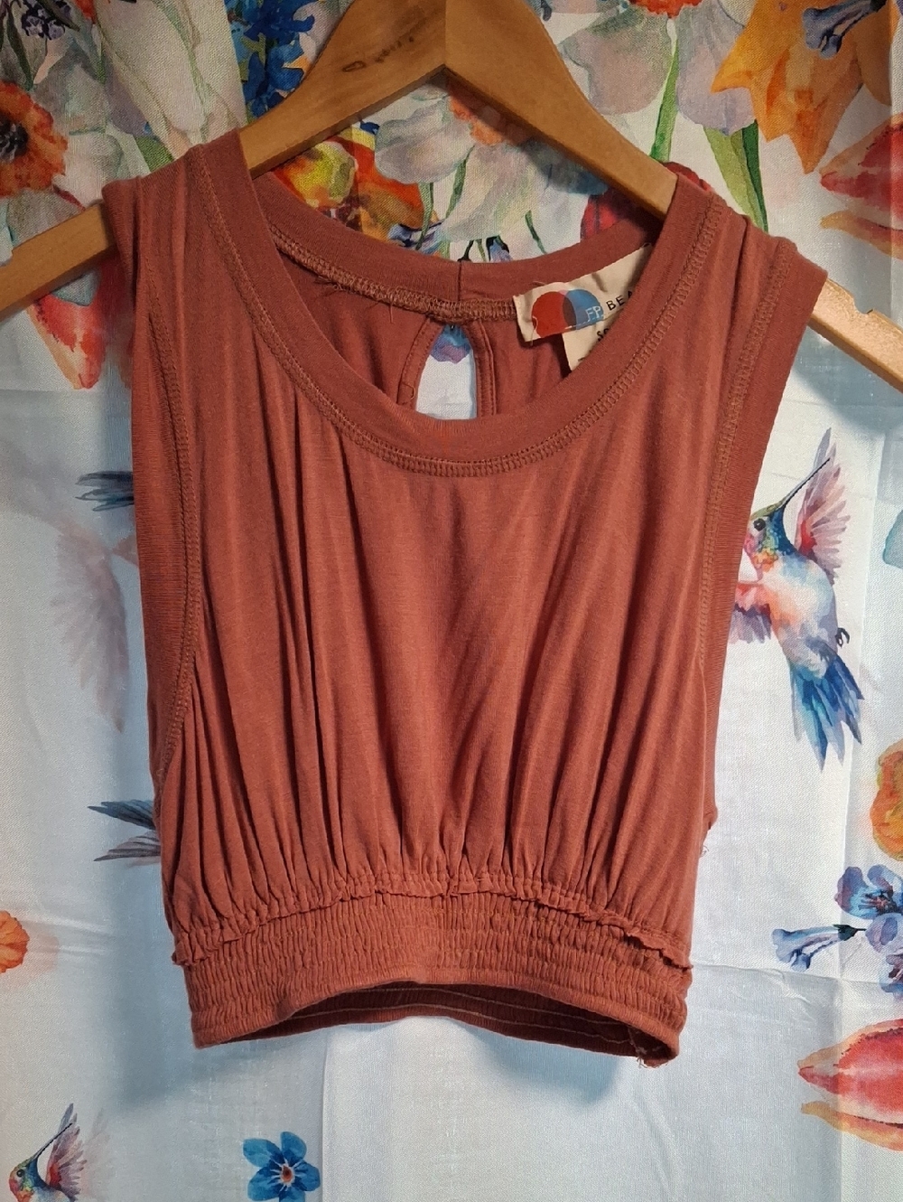 Free People Rust Crop Tank Top